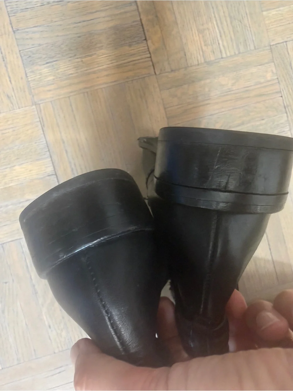 Vince Camuto Black Leather Riding Boots with Gold Hardware size 7